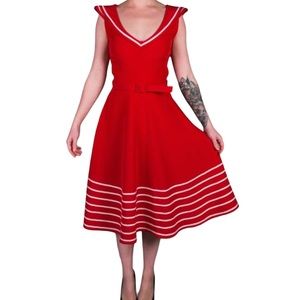 mod cloth style Myrtlewood Red Sailor Dress